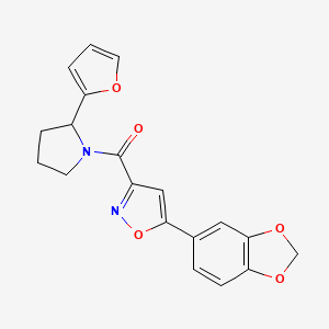 molecular formula C19H16N2O5 B5967446 5-(1,3-benzodioxol-5-yl)-3-{[2-(2-furyl)-1-pyrrolidinyl]carbonyl}isoxazole 