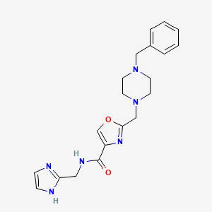 2-[(4-benzyl-1-piperazinyl)methyl]-N-(1H-imidazol-2-ylmethyl)-1,3-oxazole-4-carboxamide