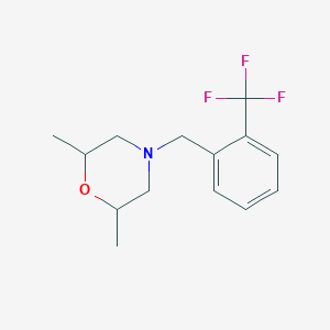 molecular formula C14H18F3NO B5967465 2,6-dimethyl-4-[2-(trifluoromethyl)benzyl]morpholine 