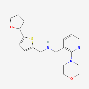 molecular formula C19H25N3O2S B5967469 1-[2-(4-morpholinyl)-3-pyridinyl]-N-{[5-(tetrahydro-2-furanyl)-2-thienyl]methyl}methanamine 