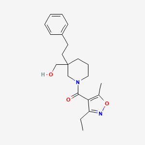 molecular formula C21H28N2O3 B5967480 [1-[(3-ethyl-5-methyl-4-isoxazolyl)carbonyl]-3-(2-phenylethyl)-3-piperidinyl]methanol 