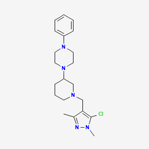 molecular formula C21H30ClN5 B5967487 1-{1-[(5-chloro-1,3-dimethyl-1H-pyrazol-4-yl)methyl]-3-piperidinyl}-4-phenylpiperazine 