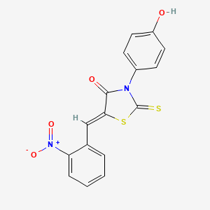 molecular formula C16H10N2O4S2 B5967489 3-(4-hydroxyphenyl)-5-(2-nitrobenzylidene)-2-thioxo-1,3-thiazolidin-4-one 