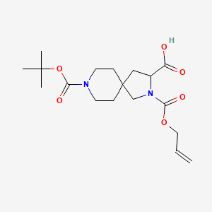 molecular formula C18H28N2O6 B596749 2-(Allyloxycarbonyl)-8-(tert-butoxycarbonyl)-2,8-diazaspiro[4.5]decane-3-carboxylic acid CAS No. 1250991-77-5