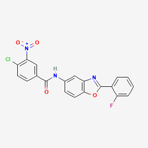 4-chloro-N-[2-(2-fluorophenyl)-1,3-benzoxazol-5-yl]-3-nitrobenzamide
