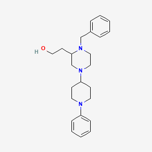 molecular formula C24H33N3O B5967511 2-[1-benzyl-4-(1-phenyl-4-piperidinyl)-2-piperazinyl]ethanol 