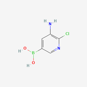 molecular formula C5H6BClN2O2 B596753 (5-Amino-6-chloropyridin-3-yl)boronic acid CAS No. 1354697-94-1