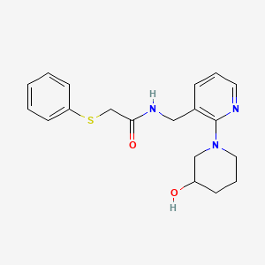 molecular formula C19H23N3O2S B5967537 N-{[2-(3-hydroxy-1-piperidinyl)-3-pyridinyl]methyl}-2-(phenylthio)acetamide 