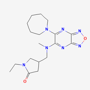 molecular formula C18H27N7O2 B5967566 4-{[[6-(1-azepanyl)[1,2,5]oxadiazolo[3,4-b]pyrazin-5-yl](methyl)amino]methyl}-1-ethyl-2-pyrrolidinone 