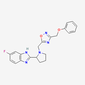 5-fluoro-2-(1-{[3-(phenoxymethyl)-1,2,4-oxadiazol-5-yl]methyl}-2-pyrrolidinyl)-1H-benzimidazole