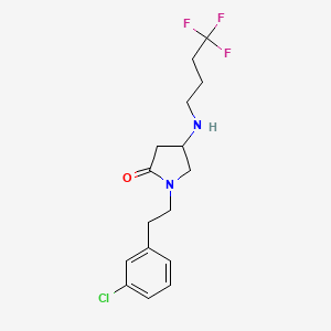 molecular formula C16H20ClF3N2O B5967578 1-[2-(3-chlorophenyl)ethyl]-4-[(4,4,4-trifluorobutyl)amino]-2-pyrrolidinone 