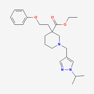 molecular formula C23H33N3O3 B5967589 ethyl 1-[(1-isopropyl-1H-pyrazol-4-yl)methyl]-3-(2-phenoxyethyl)-3-piperidinecarboxylate 