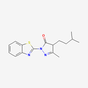 molecular formula C16H19N3OS B5967622 2-(1,3-benzothiazol-2-yl)-5-methyl-4-(3-methylbutyl)-2,4-dihydro-3H-pyrazol-3-one 