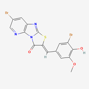molecular formula C16H9Br2N3O3S B5967623 7-bromo-2-(3-bromo-4-hydroxy-5-methoxybenzylidene)[1,3]thiazolo[2',3':2,3]imidazo[4,5-b]pyridin-3(2H)-one 