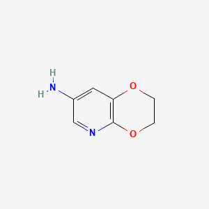 molecular formula C7H8N2O2 B596763 2,3-二氢-[1,4]二氧杂环[2,3-b]吡啶-7-胺 CAS No. 1261365-47-2