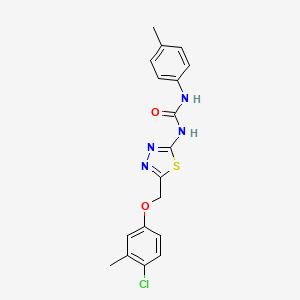 molecular formula C18H17ClN4O2S B5967630 N-{5-[(4-chloro-3-methylphenoxy)methyl]-1,3,4-thiadiazol-2-yl}-N'-(4-methylphenyl)urea 