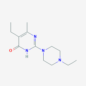 molecular formula C13H22N4O B5967636 5-ethyl-2-(4-ethyl-1-piperazinyl)-6-methyl-4(3H)-pyrimidinone 