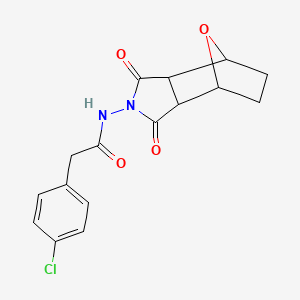 molecular formula C16H15ClN2O4 B5967653 2-(4-chlorophenyl)-N-(3,5-dioxo-10-oxa-4-azatricyclo[5.2.1.0~2,6~]dec-4-yl)acetamide 