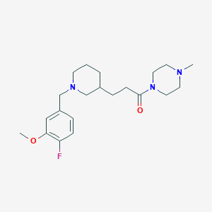 molecular formula C21H32FN3O2 B5967661 1-{3-[1-(4-fluoro-3-methoxybenzyl)-3-piperidinyl]propanoyl}-4-methylpiperazine 