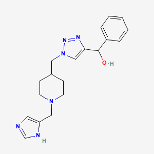 molecular formula C19H24N6O B5967668 (1-{[1-(1H-imidazol-4-ylmethyl)-4-piperidinyl]methyl}-1H-1,2,3-triazol-4-yl)(phenyl)methanol bis(trifluoroacetate) (salt) 