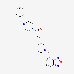 molecular formula C26H33N5O2 B5967689 4-({3-[3-(4-benzyl-1-piperazinyl)-3-oxopropyl]-1-piperidinyl}methyl)-2,1,3-benzoxadiazole 