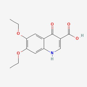 molecular formula C14H15NO5 B596769 6,7-Diethoxy-4-oxo-1,4-dihydroquinoline-3-carboxylic acid CAS No. 1698-96-0
