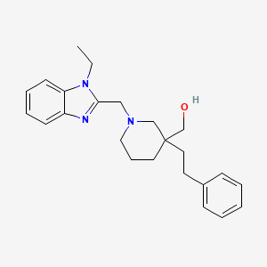 [1-[(1-ethyl-1H-benzimidazol-2-yl)methyl]-3-(2-phenylethyl)-3-piperidinyl]methanol