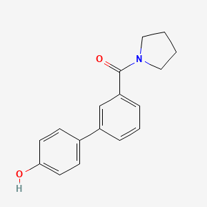molecular formula C17H17NO2 B596770 4-(3-Pyrrolidinylcarbonylphenyl)phenol CAS No. 1261947-62-9