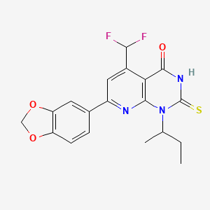 molecular formula C19H17F2N3O3S B5967706 7-(1,3-benzodioxol-5-yl)-1-sec-butyl-5-(difluoromethyl)-2-mercaptopyrido[2,3-d]pyrimidin-4(1H)-one 