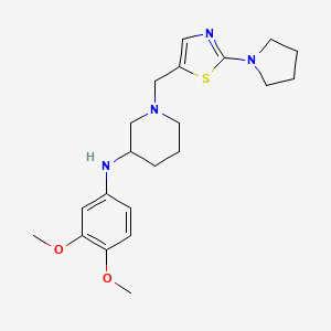 molecular formula C21H30N4O2S B5967711 N-(3,4-dimethoxyphenyl)-1-{[2-(1-pyrrolidinyl)-1,3-thiazol-5-yl]methyl}-3-piperidinamine 