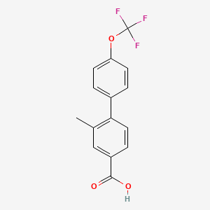 molecular formula C15H11F3O3 B596772 3-甲基-4-(4-三氟甲氧基苯基)苯甲酸 CAS No. 1261560-31-9