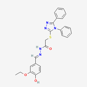 2-[(4,5-diphenyl-4H-1,2,4-triazol-3-yl)thio]-N'-(3-ethoxy-4-hydroxybenzylidene)acetohydrazide