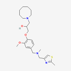 molecular formula C24H37N3O3S B5967735 1-(1-azocanyl)-3-[2-methoxy-4-({methyl[(2-methyl-1,3-thiazol-4-yl)methyl]amino}methyl)phenoxy]-2-propanol 