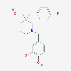 molecular formula C21H26FNO3 B5967748 4-{[3-(4-fluorobenzyl)-3-(hydroxymethyl)-1-piperidinyl]methyl}-2-methoxyphenol 
