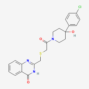 molecular formula C22H22ClN3O3S B5967749 2-[({2-[4-(4-chlorophenyl)-4-hydroxy-1-piperidinyl]-2-oxoethyl}thio)methyl]-4(3H)-quinazolinone 