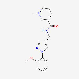 molecular formula C18H24N4O2 B5967761 N-{[1-(2-methoxyphenyl)-1H-pyrazol-4-yl]methyl}-1-methyl-3-piperidinecarboxamide trifluoroacetate 