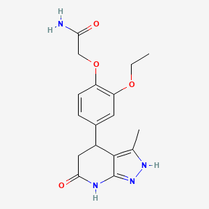 molecular formula C17H20N4O4 B5967764 2-[2-ethoxy-4-(3-methyl-6-oxo-4,5,6,7-tetrahydro-1H-pyrazolo[3,4-b]pyridin-4-yl)phenoxy]acetamide 