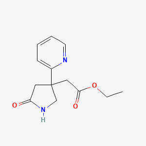 Ethyl 2-(5-oxo-3-(pyridin-2-yl)pyrrolidin-3-yl)acetate