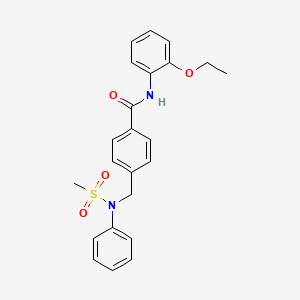 molecular formula C23H24N2O4S B5967783 N-(2-ethoxyphenyl)-4-{[(methylsulfonyl)(phenyl)amino]methyl}benzamide 