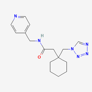 molecular formula C16H22N6O B5967790 N-(4-pyridinylmethyl)-2-[1-(1H-tetrazol-1-ylmethyl)cyclohexyl]acetamide 