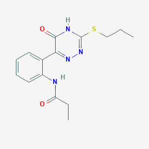 N-{2-[5-hydroxy-3-(propylthio)-1,2,4-triazin-6-yl]phenyl}propanamide