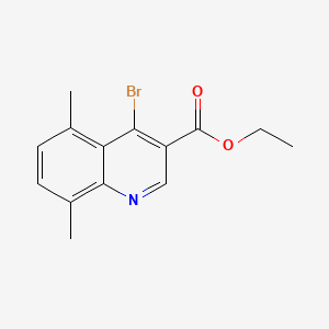 molecular formula C14H14BrNO2 B596781 Ethyl 4-bromo-5,8-dimethylquinoline-3-carboxylate CAS No. 1242260-19-0