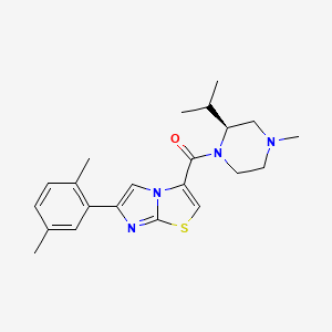 molecular formula C22H28N4OS B5967815 6-(2,5-dimethylphenyl)-3-{[(2S)-2-isopropyl-4-methyl-1-piperazinyl]carbonyl}imidazo[2,1-b][1,3]thiazole 