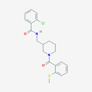 molecular formula C21H23ClN2O2S B5967818 2-chloro-N-({1-[2-(methylthio)benzoyl]-3-piperidinyl}methyl)benzamide 