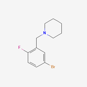 molecular formula C12H15BrFN B596782 4-Bromo-1-fluoro-2-(piperidinomethyl)benzene CAS No. 1345471-85-3