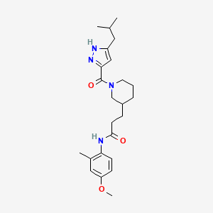 3-{1-[(3-isobutyl-1H-pyrazol-5-yl)carbonyl]-3-piperidinyl}-N-(4-methoxy-2-methylphenyl)propanamide