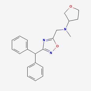 molecular formula C21H23N3O2 B5967839 N-{[3-(diphenylmethyl)-1,2,4-oxadiazol-5-yl]methyl}-N-methyltetrahydro-3-furanamine 