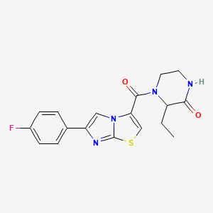 3-ethyl-4-{[6-(4-fluorophenyl)imidazo[2,1-b][1,3]thiazol-3-yl]carbonyl}-2-piperazinone