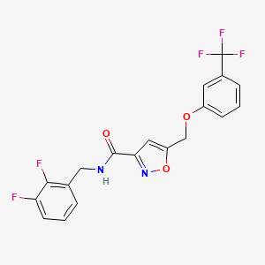 molecular formula C19H13F5N2O3 B5967872 N-(2,3-difluorobenzyl)-5-{[3-(trifluoromethyl)phenoxy]methyl}-3-isoxazolecarboxamide 