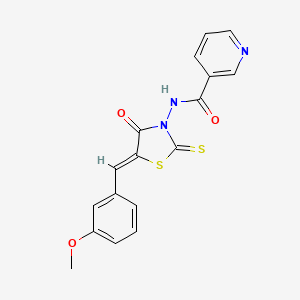N-[5-(3-methoxybenzylidene)-4-oxo-2-thioxo-1,3-thiazolidin-3-yl]nicotinamide